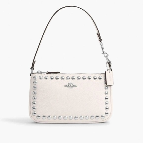 NWT Authentic Coach CM252 Nolita 19 Leather Wristlet Clutch With Silver Rivets